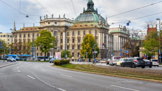 Munich, Germany - October 31, 2018: Palace of Justice or Justizpalast on Karlsplatz