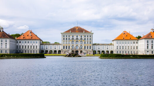 Famous Nymphenburg Castle in Munich - MUNICH, GERMANY - JUNE 03, 2021 - MUNICH, GERMANY - JUNE 03, 2021