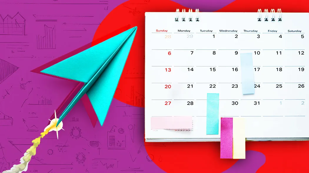 close up of calendar on the yellow background, planning for business