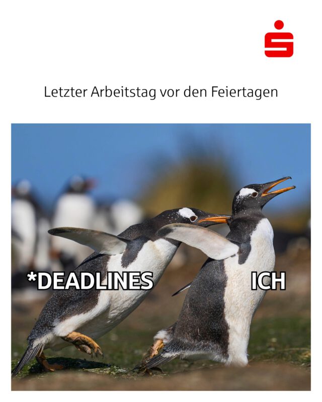 Noch einen Tag, dann ist Heiligabend - und es gibt endlich keine Deadlines mehr 🙌.

Seid ihr schon ready für die Feiertage 🎄🧑‍🎄🎁?

Enjoy und lasst euch nicht stressen (auch nicht von Geschenke- und Kochdeadlines 😭).

#stadtsparkassemünchen #weihnachten