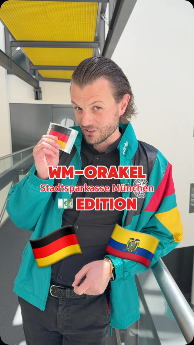 Deutschland vs. Ecuador – unser WM-Orakel hat gesprochen! ⚽️🇩🇪🇪🇨

Wir haben im WM-Orakel den Geldschein entscheiden lassen, wer heute die Nase vorn hat. Ob unser Orakel den richtigen Riecher hat? Das erfahren wir nach dem Abpfiff 🏟️!

Was ist dein Tipp für das Spiel? Schreib es uns in die Kommentare! 👇📈

#StadtsparkasseMünchen #WM2026 #Orakel #Fussball #deutschenationalmannschaft