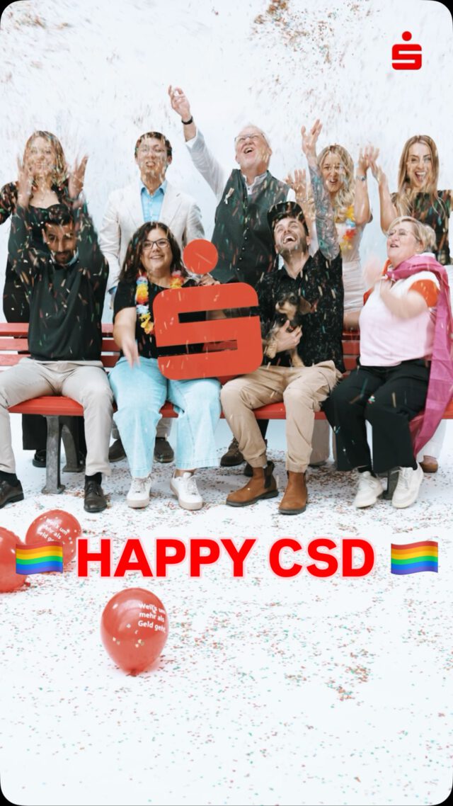 Happy CSD! 🌈🥳✨

Wir wünschen allen einen wundervollen, bunten und unvergesslichen Christopher Street Day. Heute, Morgen und an jedem anderen Tag stehen wir für Vielfalt, Respekt, Toleranz und ein wertschätzendes Miteinander 🥰

Denn jeder Mensch verdient die gleichen Chancen, Rechte und die Freiheit, so zu leben und zu lieben, wie er oder sie möchte. ❤️

SEO: CSD | PRIDE | BANK | SPARKASSE | RESPEKT | LIEBE | TOLERANZ | VIELFALT | MITEINANDER