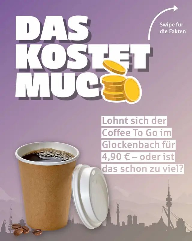 Fünf Spaßgetränke in der Woche to go – man gönnt sich ja sonst nichts, aber ist das auch financially responsible 🫣🫡 Swipe, um zu sehen, wie viel Geld du mit Kaffee von zuhause saven kannst 🙌. #daskostetmuc #coffeetogo #münchenlifestyle #stadtsparkassemünchen #financetok 