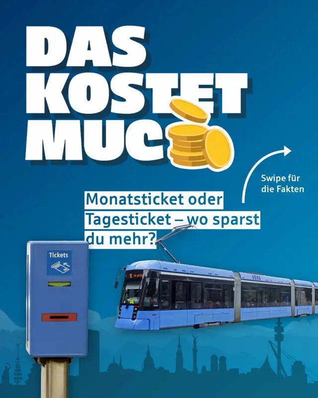 Monatsticket vs. Tagesticket 👀💸 #muc #kosten #preisvergleich #monatsticket #nahverkehr #stadtsparkassemünchen
