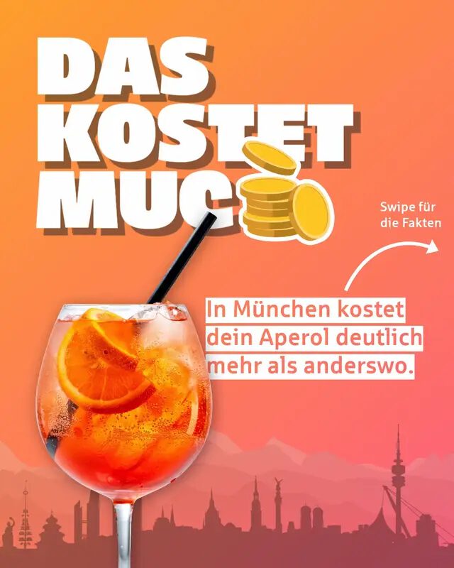 Tut bissi weh aber schmeckt halt lecki 🥲🥲 #aperol #daskostetmuc #münchen #preise #stadtsparkassemünchen